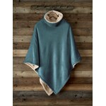 De Witte Lietaer Teddy Fleece Poncho Ganges - Petrol -  86 x 86 cm - Polyester