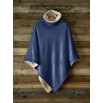 De Witte Lietaer Teddy Fleece Poncho Ganges - Royal Blue -  86 x 86 cm - Polyester