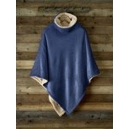 De Witte Lietaer Teddy Fleece Poncho Ganges - Royal Blue -  86 x 86 cm - Polyester