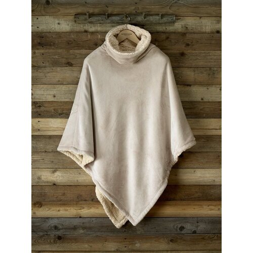 De Witte Lietaer Teddy Fleece Poncho Ganges - Safari -  86 x 86 cm - Polyester