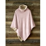 De Witte Lietaer Teddy Fleece Poncho Ganges - Vieux Rose -  86 x 86 cm - Polyester