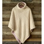 De Witte Lietaer Teddy Fleece Poncho Ganges - Vieux Rose -  86 x 86 cm - Polyester