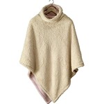 De Witte Lietaer Teddy Fleece Poncho Ganges - Vieux Rose -  86 x 86 cm - Polyester