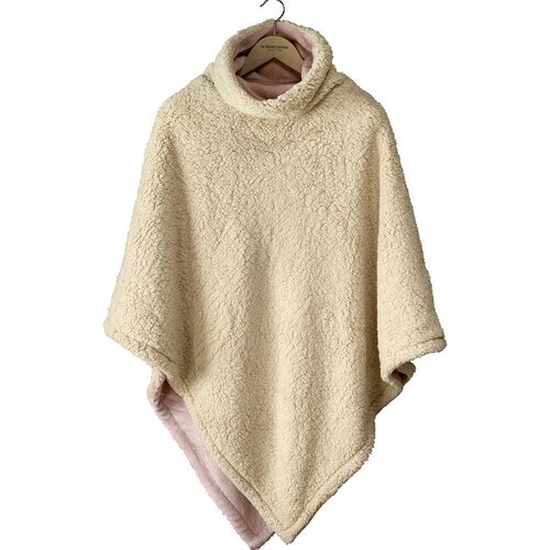 De Witte Lietaer Teddy Fleece Poncho Ganges - Vieux Rose -  86 x 86 cm - Polyester