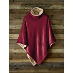 De Witte Lietaer Teddy Fleece Poncho Ganges -  Wine Red -  86 x 86 cm - Polyester