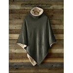 De Witte Lietaer Teddy Fleece Poncho Ganges - Khaki -  86 x 86 cm - Polyester