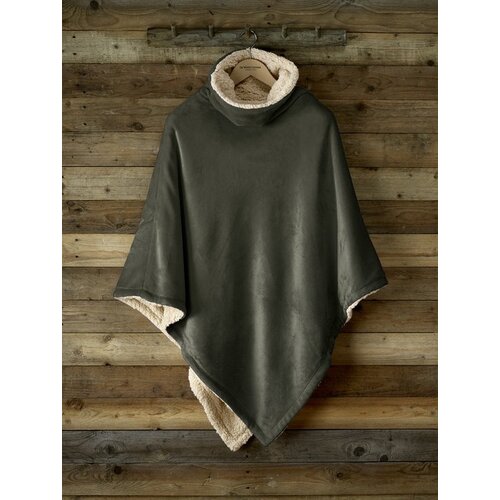 De Witte Lietaer Teddy Fleece Poncho Ganges - Khaki -  86 x 86 cm - Polyester