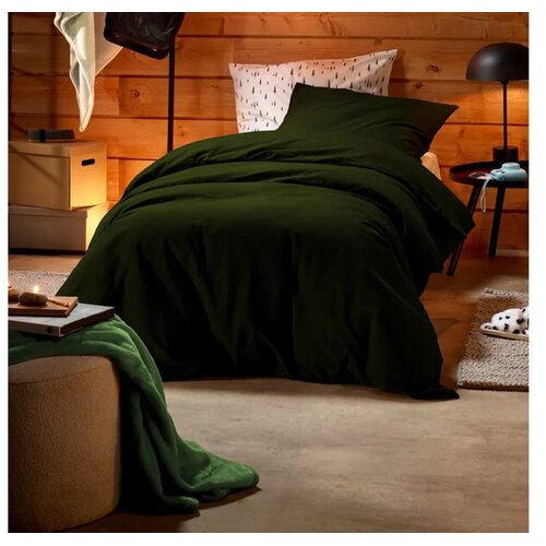 De Witte Lietaer Dekbedovertrek Laura Khaki - Katoen Flanel