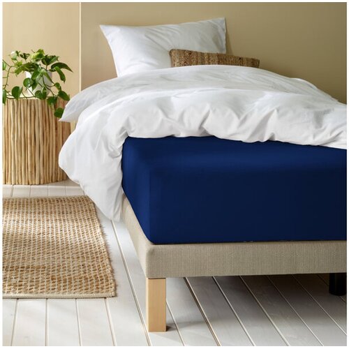 De Witte Lietaer Hoeslaken Laurence Blue Indigo - Katoen Flanel