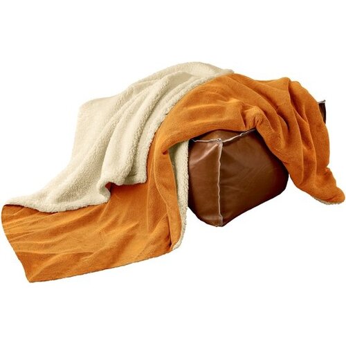 De Witte Lietaer Teddy Fleece Plaid Laya - Copper - Polyester