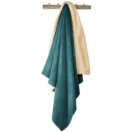 De Witte Lietaer Teddy Fleece Plaid Laya - Petrol - Polyester