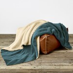 De Witte Lietaer Teddy Fleece Plaid Laya - Petrol - Polyester