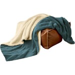 De Witte Lietaer Teddy Fleece Plaid Laya - Petrol - Polyester