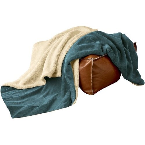 De Witte Lietaer Teddy Fleece Plaid Laya - Petrol - Polyester