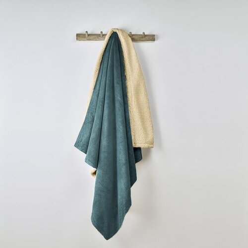 De Witte Lietaer Teddy Fleece Plaid Laya - Petrol - Polyester