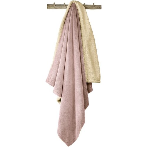 De Witte Lietaer Teddy Fleece Plaid Laya - Vieux Rose - Polyester