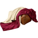 De Witte Lietaer Teddy Fleece Plaid Laya - Wine Red - Polyester