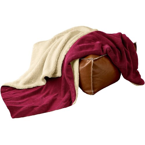 De Witte Lietaer Teddy Fleece Plaid Laya - Wine Red - Polyester