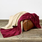 De Witte Lietaer Teddy Fleece Plaid Laya - Wine Red - Polyester