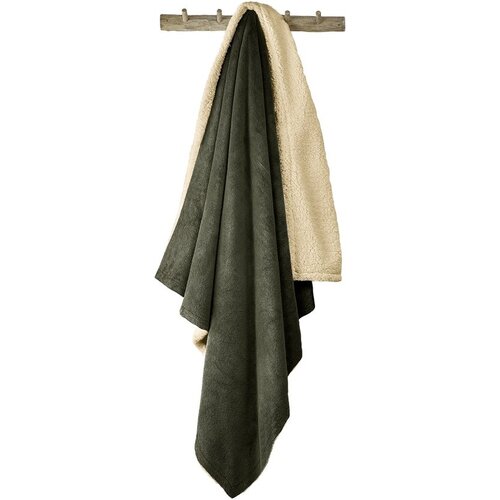 De Witte Lietaer Teddy Fleece Plaid Laya - Khaki - Polyester
