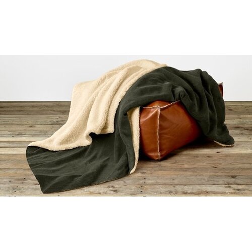 De Witte Lietaer Teddy Fleece Plaid Laya - Khaki - Polyester