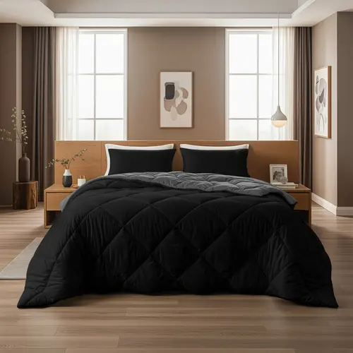 Sleeptime Lazy Dekbed Diamond Zwart / Antraciet - Met Kussensloop/Kussenslopen