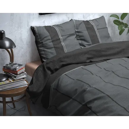 Sleeptime Dekbedovertrek Flanel Kees Antraciet