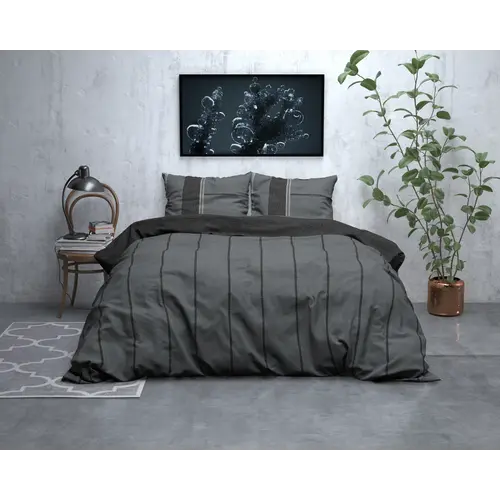 Sleeptime Dekbedovertrek Flanel Kees Antraciet