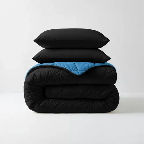 Sleeptime Lazy Dekbed Diamond Zwart / Zee Blauw + inclusief kussensloop/kussenslopen