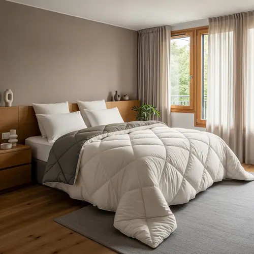 Sleeptime Lazy Dekbed Diamond Crème/Kaki  + inclusief kussensloop/kussenslopen