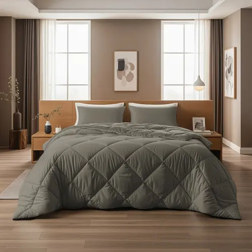 Sleeptime Lazy Dekbed Diamond Kaki  + inclusief kussensloop/kussenslopen