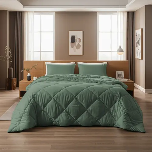 Sleeptime Lazy Dekbed Diamond Groen  + inclusief kussensloop/kussenslopen