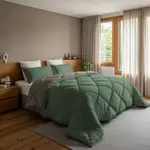 Sleeptime Lazy Dekbed Diamond Groen/Kaki  + inclusief kussensloop/kussenslopen