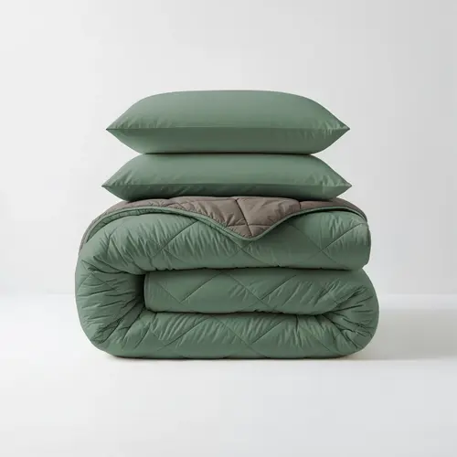 Sleeptime Lazy Dekbed Diamond Groen/Kaki  + inclusief kussensloop/kussenslopen