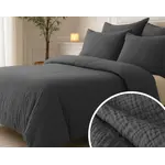 Sleeptime Lazy Dekbed Mousseline Antraciet  + inclusief kussensloop/kussenslopen