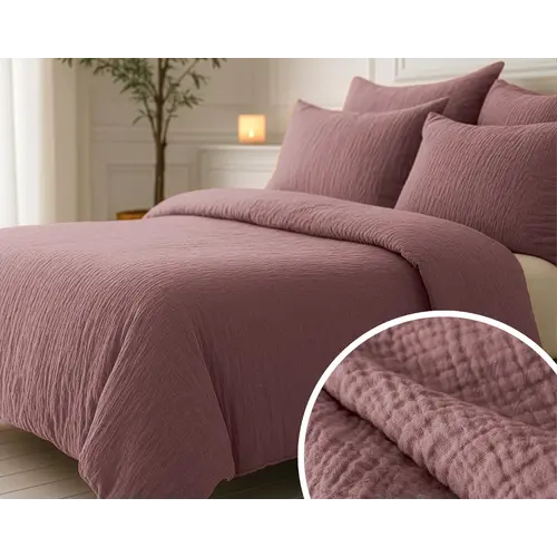 Sleeptime Lazy Dekbed Mousseline Oud roze  + inclusief kussensloop/kussenslopen