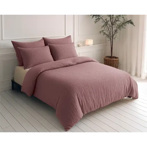 Sleeptime Lazy Dekbed Mousseline Oud roze  + inclusief kussensloop/kussenslopen