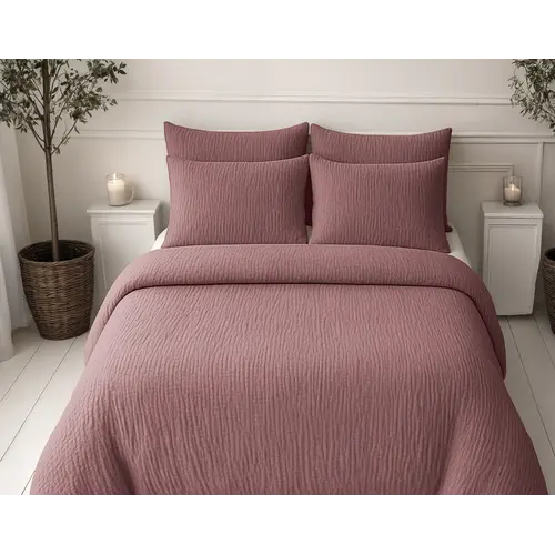Sleeptime Lazy Dekbed Mousseline Oud roze  + inclusief kussensloop/kussenslopen