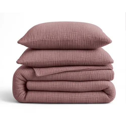 Sleeptime Lazy Dekbed Mousseline Oud roze  + inclusief kussensloop/kussenslopen