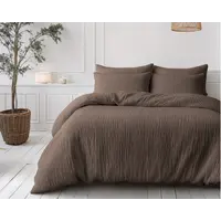 Sleeptime Lazy Dekbed Mousseline Donker Taupe  + inclusief kussensloop/kussenslopen