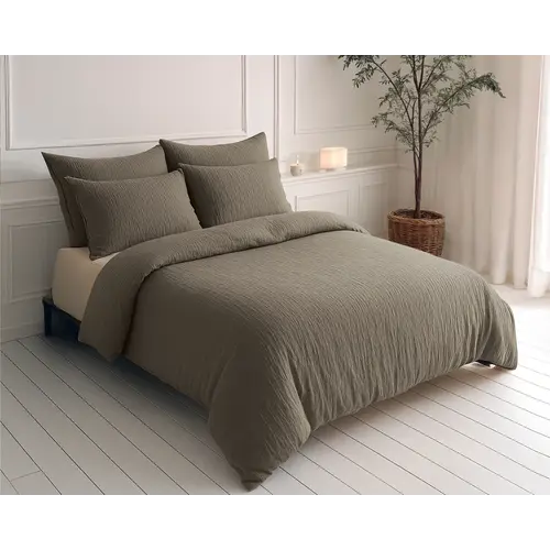 Sleeptime Lazy Dekbed Mousseline Taupe  + inclusief kussensloop/kussenslopen