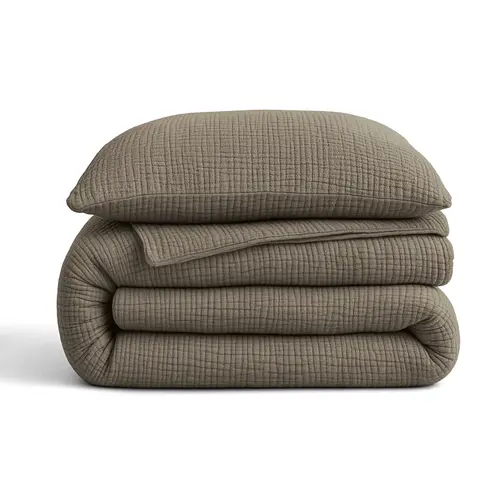 Sleeptime Lazy Dekbed Mousseline Taupe  + inclusief kussensloop/kussenslopen