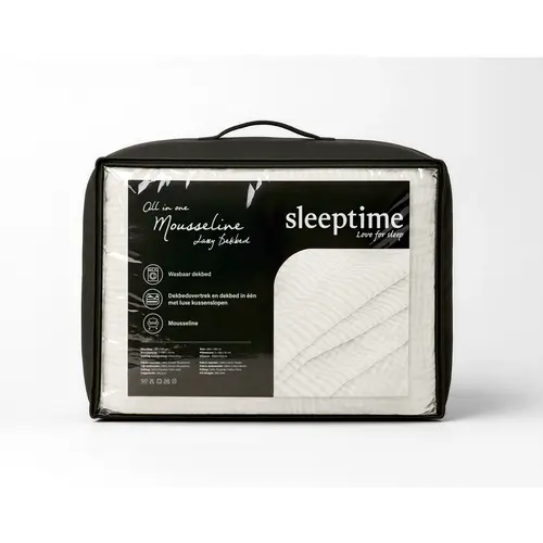 Sleeptime Lazy Dekbed Mousseline Beige  + inclusief kussensloop/kussenslopen