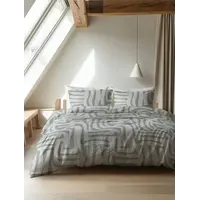 Sleeptime Dekbedovertrek Flanel Danis Groen/Grijs - Flanel