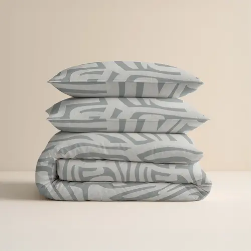 Sleeptime Dekbedovertrek Flanel Danis Groen/Grijs - Flanel