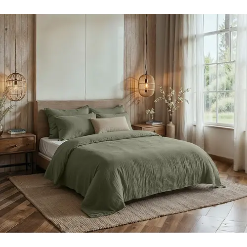 Dreamhouse Dekbedovertrek Mousseline Mossy Groen