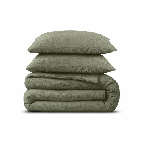 Dreamhouse Dekbedovertrek Mousseline Mossy Groen