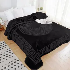 Sleeptime Embossed Zeta Deken Zwart 200 x 240