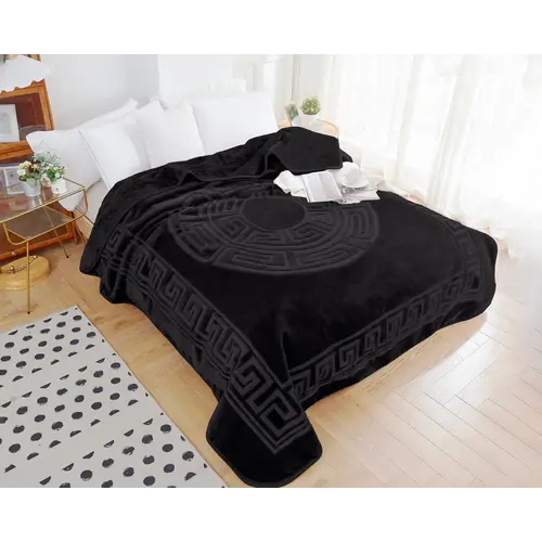 Sleeptime Embossed Zeta Deken Zwart 200 x 240