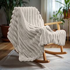 Primaviera DeLuxe Rib Rabbit Fur Plaid Ecru